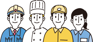 現場と人事の人物イラスト