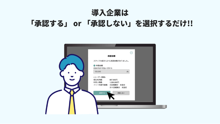 導入企業は「承認する」or「承認しない」を選択するだけ!!